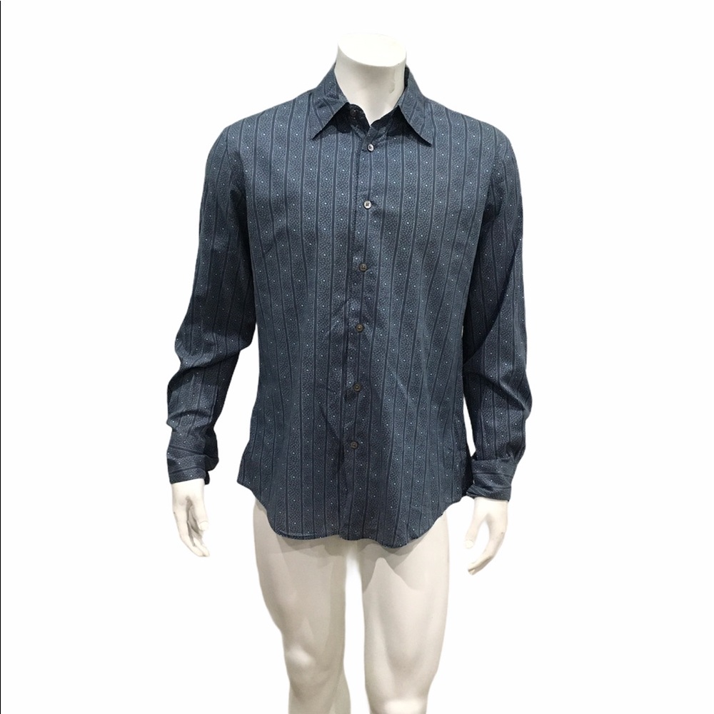 John Varvatos Mens Floral Striped Dress Shirt